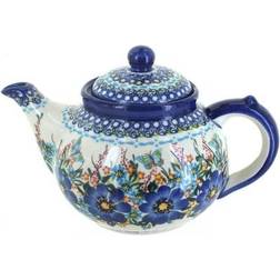 Blue Rose Pottery Polish Vena Garden of Blue Teapot