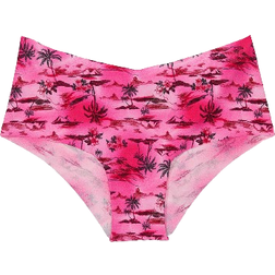 Victoria's Secret Pink No-Show Cheeky Panty - Enchanted Pink Palm Tree Print