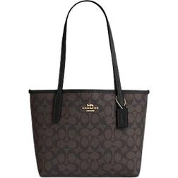 Coach Small City Tote Bag In Signature Canvas - Signature Canvas/Gold/Walnut/Black