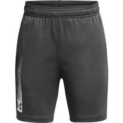 Under Armour Kid's Tech Wordmark Shorts - Castlerock/Mod Grey/White (1383334-025)