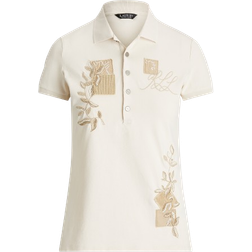 Ralph Lauren Patchwork Piqué Polo Shirt - Mascarpone Cream