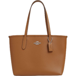 Coach Small City Tote Bag - Silver/Light Saddle