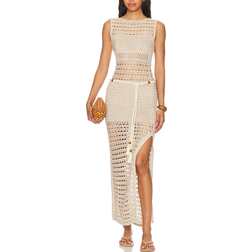 Retrofete Knit Crochet Dress - Metallic Ivory Bronze