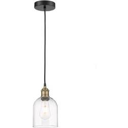 Innovations Lighting Bella Black Antique Brass/Clear Pendant Lamp 6"