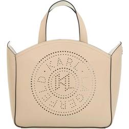 Karl Lagerfeld K/circle Perforated Small Tote Bag - Sand