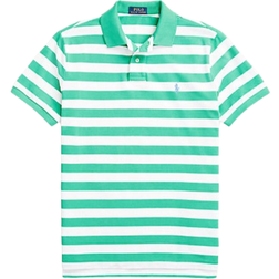 Ralph Lauren Classic Fit Striped Mesh Polo Shirt - Classic Kelly/White