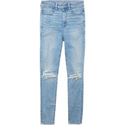 American Eagle Next Level Ripped Super High-Waisted Jegging - Light Bright Indigo