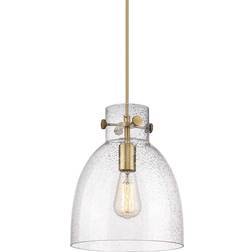 Innovations Lighting Newton Bell Brushed Brass/Seedy Pendant Lamp 10"