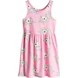 H&M Patterned Cotton Dress - Pink/Unicorns (1157735077)