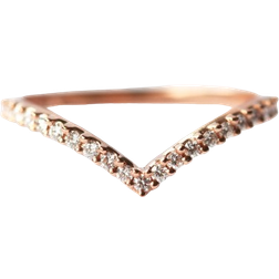 Capucinne Half Eternity Chevron Wedding Ring - Rose Gold/Diamonds