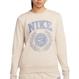 Nike Women's Sportswear Club Fleece Crew-Neck Sweatshirt - Sanddrift