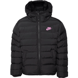 Nike Older Kid's Sportswear Lightweight Synthetic Fill Loose Hooded Jacket - Black/Black/Magic Flamingo (FD2845-013)