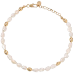 Ettika Pebble Anklet - Gold/Pearl/Transparent