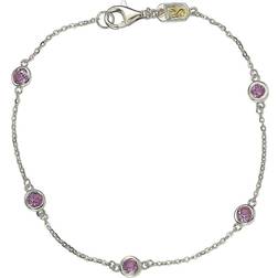 Suzy Levian Station Bracelet - Silver/Gold/Sapphire