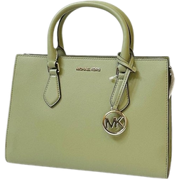 Michael Kors Sheila Medium Faux Saffiano Leather Satchel - Light Sage