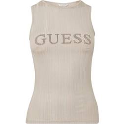 Guess Metallic Logo Top - Beige