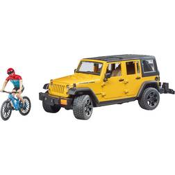 Bruder Jeep Wrangler Rubicon with Mountain Bike and Male Cyclist 02543