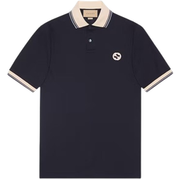 Gucci Interlocking Cotton Polo Shirt - Dark Blue