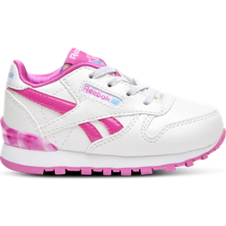 Reebok Toddler Classic Leather Step & Flash - White/Pink