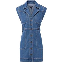 Veronica Beard Jax Denim Shirt Dress - Light Cornflower