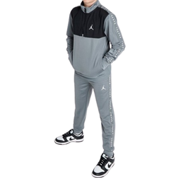 Nike Kid's Jordan Jumpman Poly 1/4 Zip Tape Tracksuit - Grey/Black