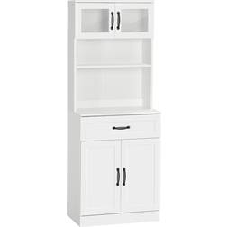 Homcom Freestanding Kitchen Pantry White Storage Cabinet 23.5x63.5"