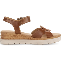 Gabor Wedge Sandals - Camel Leather