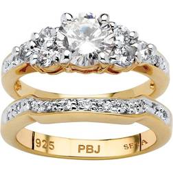 PalmBeach Bridal Ring Set - Gold/Transparent