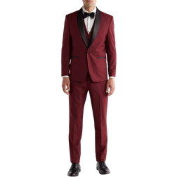 Braveman Premium Slim Fit 3-Piece Tuxedo - Burgundy