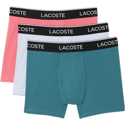 Lacoste Men's Stretch Cotton Boxer Briefs 3-pack - Light Blue/Blue/Pink