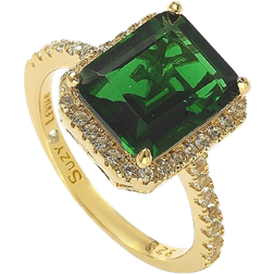 Suzy Levian Halo Ring - Gold/Green/Transparent