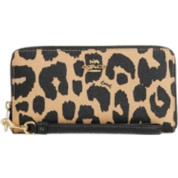 Coach Outlet Long Zip Around Wallet - Novelty Print/Gold/Leopard Multi