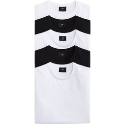 H&M Slim Fit T-Shirts 5-pack - White/Black