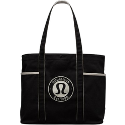 Lululemon Daily Multi-Pocket Canvas Tote Bag 20L - Black/White Opal