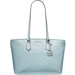 Michael Kors Sheila Large Woven Logo Nylon Tote Bag - Vista Blue