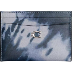 Coach Essential Card Case With Tie Dye Print - Silver/Midnight Navy