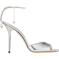 Jimmy Choo Saeda 100 Liquid Metal - Silver/Crystal