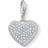 Thomas Sabo Charm Club Heart Pavé Charm Pendant - Silver/White