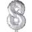 Hisab Joker Foil Ballon Number 8 Silver