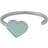 Design Letters Enamel Heart Ring - Silver/Soft Green