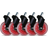 L33T 3 Inch Universal Red Gaming Chair Casters - 5 Pieces