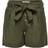 Only High Waist Belt Shorts - Green/Forest Night