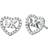 Michael Kors Precious Pavé Heart Logo Earrings - Silver/Transparent