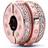 Pandora Sparkling Pavé Lines & Logo Clip Charm - Rose Gold/Transparent