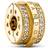 Pandora Sparkling Pavé Lines & Logo Clip Charm - Gold/Transparent