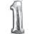 Amscan Anagram 3195501 Number 1 Silver Foil Balloon 26"