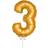 Folat 29263 Number 3 XS Foil Balloon, Gold