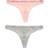 Superdry Organic Cotton Harper Thong 2-pack - Pale Pink/Grey