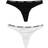 Superdry Organic Cotton Harper Thong 2-pack - Black/White