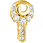 Thomas Sabo Charm Club Single Key Ear Stud - Gold/Transparent